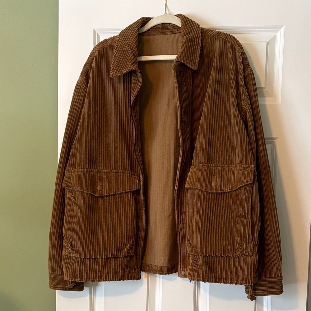 Zara Men's Tan Corduroy Shirt Jacket